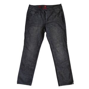 Sasson Ooh La La Hustle Straight Leg Jeans Endless Nights Grey Rhinestone W 14